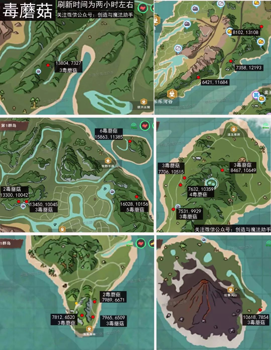 创造与魔法毒蘑菇哪里最多 创造与魔法毒蘑菇刷新时间