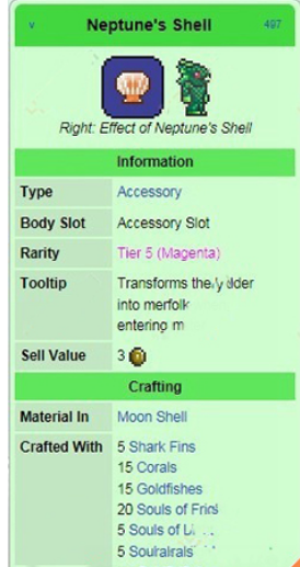 泰拉瑞亚海神贝壳怎么得，海神贝壳掉率 泰拉瑞亚海神贝壳有什么用