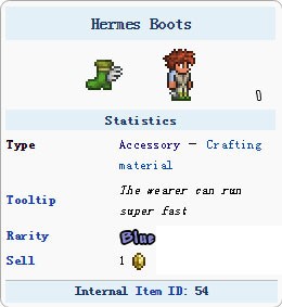 泰拉瑞亚赫尔墨斯飞靴可以合成什么 泰拉瑞亚赫尔墨斯飞靴怎么获得
