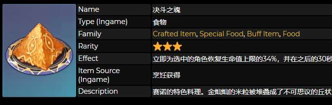 原神决斗之魂食谱怎么获得 原神决斗之魂是谁的特殊料理