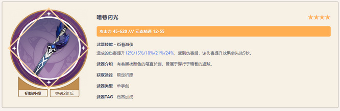 原神暗巷闪光适合谁 原神暗巷闪光值得培养吗
