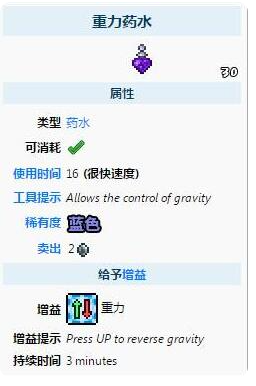 泰拉瑞亚重力药水怎么获得 泰拉瑞亚重力药水怎么合成